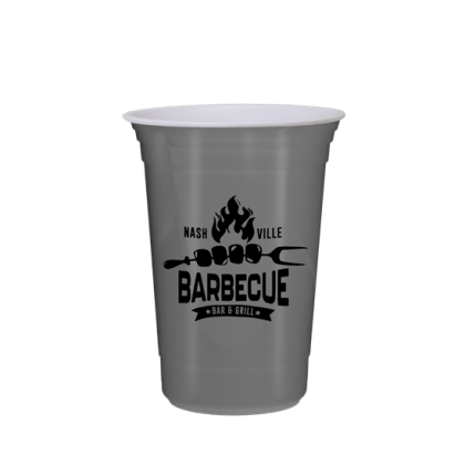 Custom The Varsity Cup - 16 Oz. Double-wall With White Liner - Metallic Silver