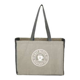 Recycled Cotton Contrast Side Shopper Tote