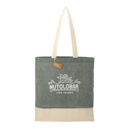 Custom Split Recycled 5oz Cotton Twill Convention Tote - Dark Green