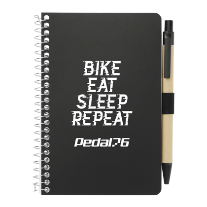 4" x 6" FSC Mix Pocket Spiral Notebook with Pen -  Black