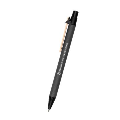 Custom Eco-Inspired Pen With Color Barrel - Black