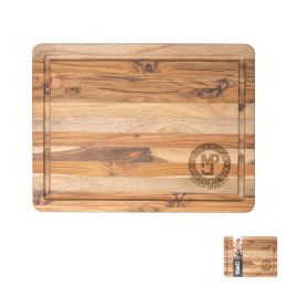 Custom 16" X 12" Teak Wood Cutting Board With Juice Groove