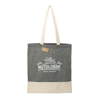 Custom Split Recycled 5oz Cotton Twill Convention Tote - Black