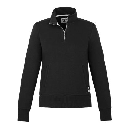 Women's Paddlecreek Sueded Fleece Quarter Zip Pullover - Black - Front Women's Paddlecreek Sueded Fleece Quarter Zip Pullover - Black - Front