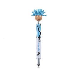 Custom MopToppers Screen Cleaner With Stethoscope Stylus Pen - Light Blue