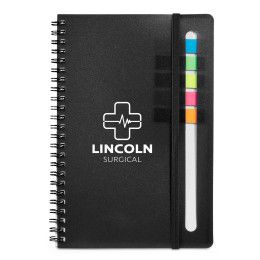 Semester Spiral Notebook With Sticky Flags - Black