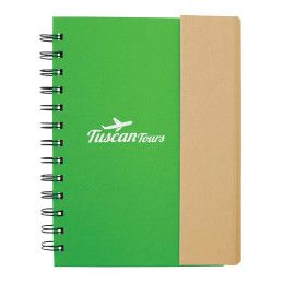 Custom Recycled Magnetic Journalbook - Lime Green