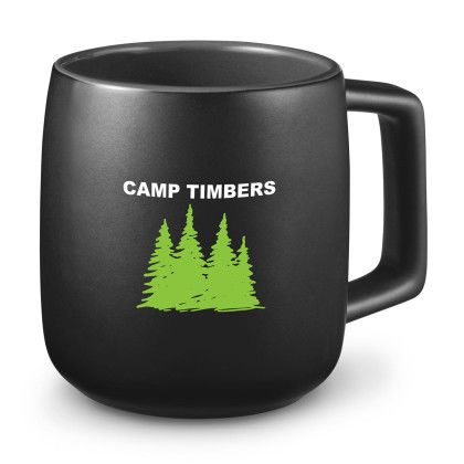 15 oz Geo Square Handle Ceramic Mug - Black