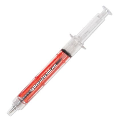 Custom Syringe Pen - Red Custom Syringe Pen - Red
