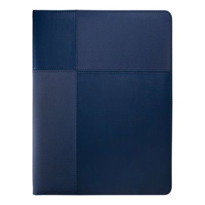 Custom Leeman Duo-Textured Tuscany Padfolio - Navy Blue