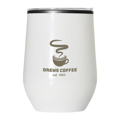 Custom 12 oz Budget Stemless Wine Tumbler With Lid - White Custom 12 oz Budget Stemless Wine Tumbler With Lid - White