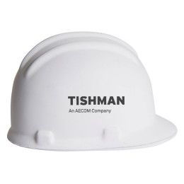 Custom Hard Hat Stress Reliever - White