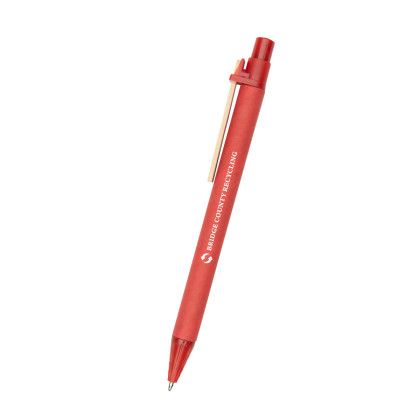 Custom Eco-Inspired Pen With Color Barrel - Red