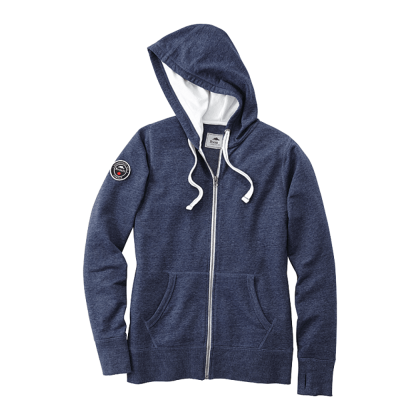 Custom Women's Sandylake Roots73 French Terry Full Zip Hoodie - Ink Blue Heather