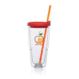 24 oz. Double Wall Solid Clear Orbit Acrylic Tumblers