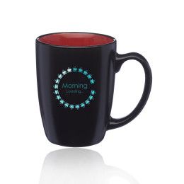 Custom 12 oz. Java Two Tone Coffee Mugs - Black/Red