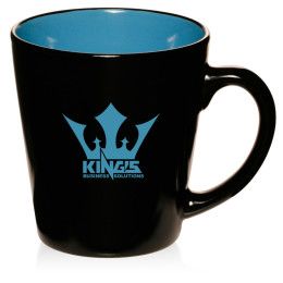 12 oz. Two-Tone Latte Custom Mugs - Blue