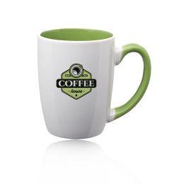 Custom 12 oz. Java Two-Tone Personalized Coffee Mugs - Green