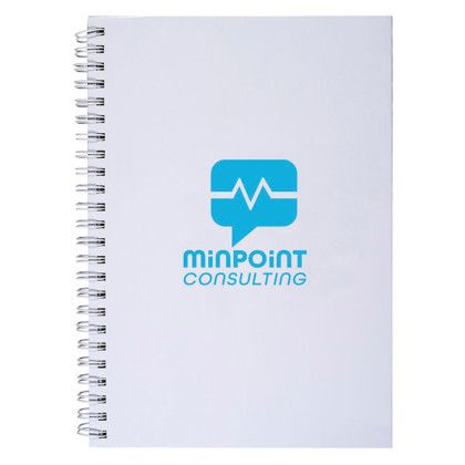 Custom Hardcover Spiral Notebook - White