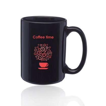 15 oz. Large El Grande Personalized Mugs - Black