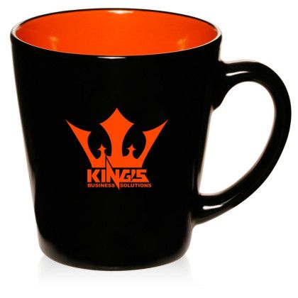 12 oz. Two-Tone Latte Custom Mugs  - Orange