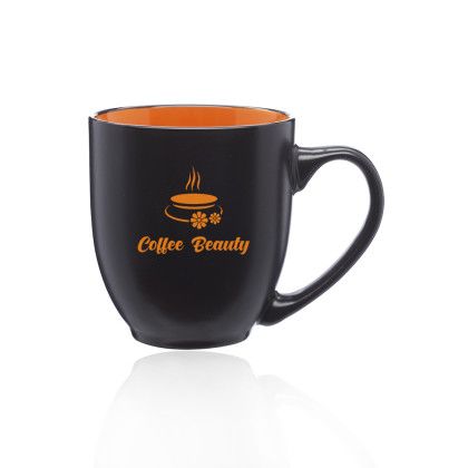 Custom 16 oz. Bistro Two-Tone Ceramic Custom Mugs - Orange