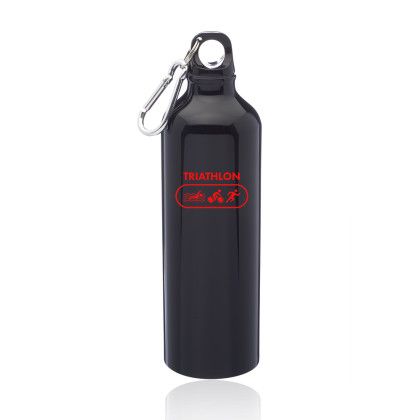 Custom 24 oz. Aluminum Water Bottles - Metallic Black