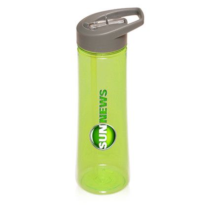 Custom 22 oz. Plastic Sports Water Bottles with Drink Spout - Lime Green