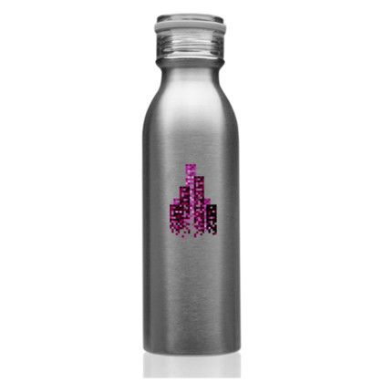 Custom 20 oz. Echo Stainless Steel Water Bottles - Silver