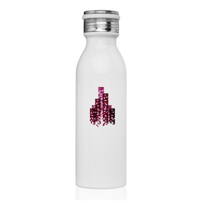 Custom 20 oz. Echo Stainless Steel Water Bottles - White