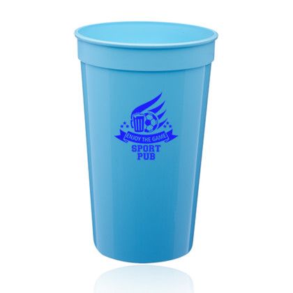 22 oz. Plastic Stadium Cups - Light Blue