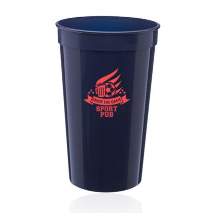 22 oz. Plastic Stadium Cups - Navy Blue