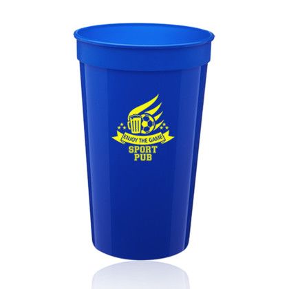 22 oz. Plastic Stadium Cups - Reflex Blue