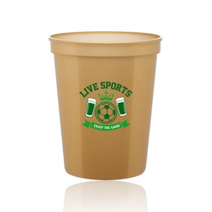 16 oz. Reusable Plastic Stadium Cups - Gold