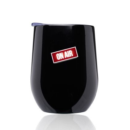 11 oz Largo Stemless Wine Glass with Lid  - Black