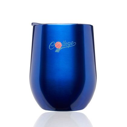 11 oz Largo Stemless Wine Glass with Lid  - Blue