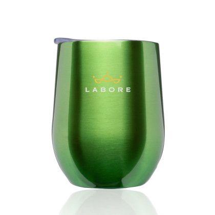 11 oz Largo Stemless Wine Glass with Lid  - Lime Green