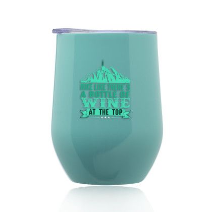 11 oz Largo Stemless Wine Glass with Lid  - Mint