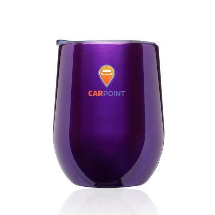 11 oz Largo Stemless Wine Glass with Lid  - Purple