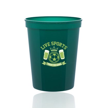16 oz. Reusable Plastic Stadium Cups - Dark Green