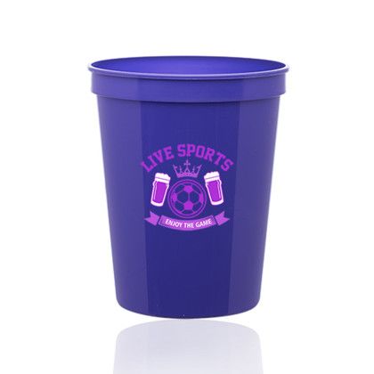16 oz. Reusable Plastic Stadium Cups - Purple