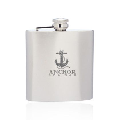 6 oz. Murano Stainless Steel Hip Flasks - Silver