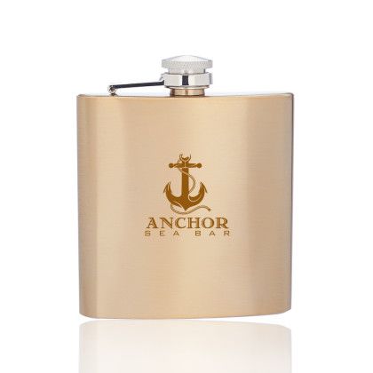 6 oz. Murano Stainless Steel Hip Flasks - Gold