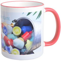 Custom Mug 11oz with Colored Accents - Red