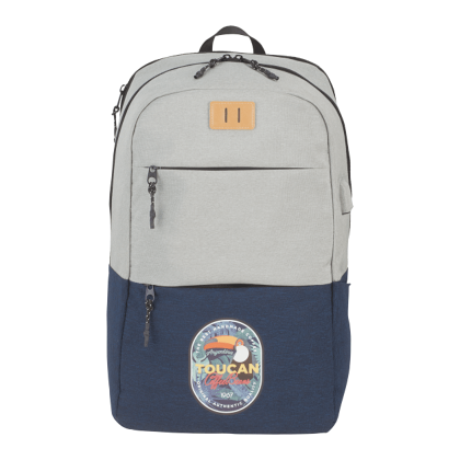 Custom NBN Linden 15 Inch Laptop Backpack - Gray with Navy Blue