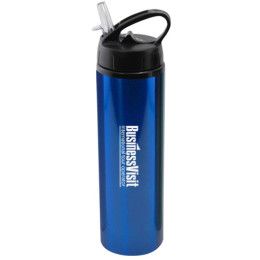 Custom 24 oz Water Bottle with Flip Top Sport Lid