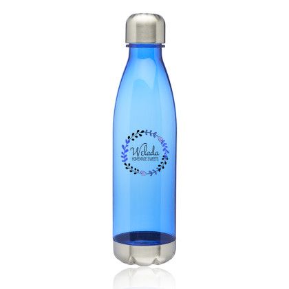 25 oz. Levian Plastic Cola Shaped Water Bottles - Blue