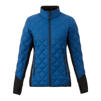 Custom Women's Rougemont Hybrid Insulated Diamond Quilted Puffer Jacket - Invictus/Black Front