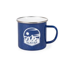 Custom Enamel 16 oz Camping Mug - Blue