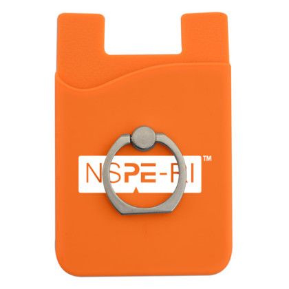 Custom Silicone Wallet with Ring - Orange